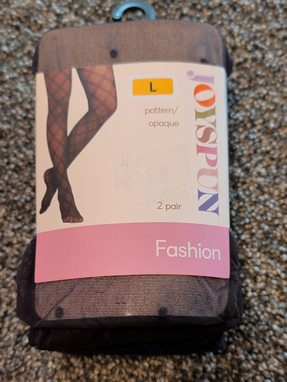 Joyspun Black Patterned Women's Hosiery - 2 Pair